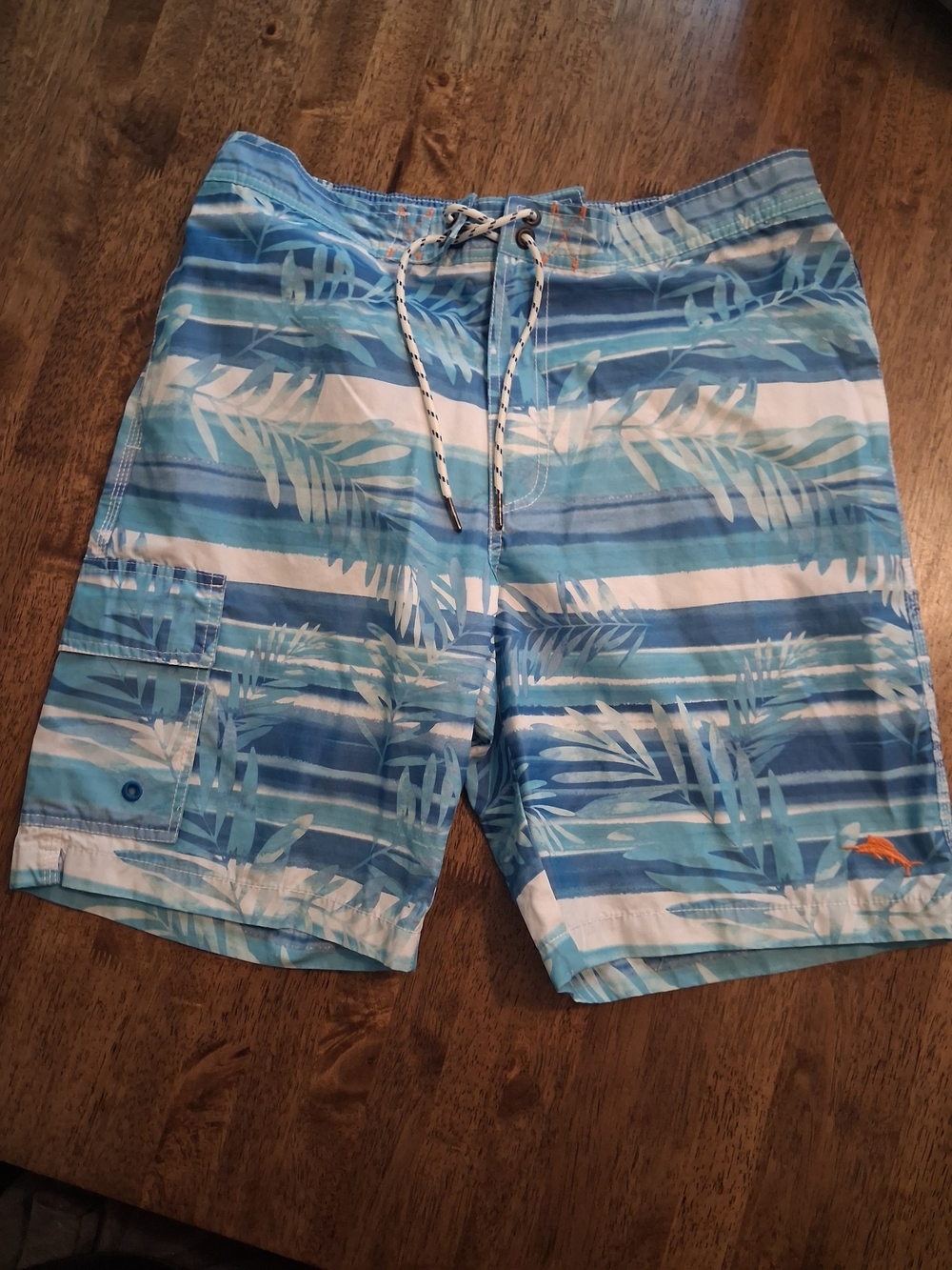 Tommy Bahama Relax Men's Blue Striped Tropical Swim Trunks M